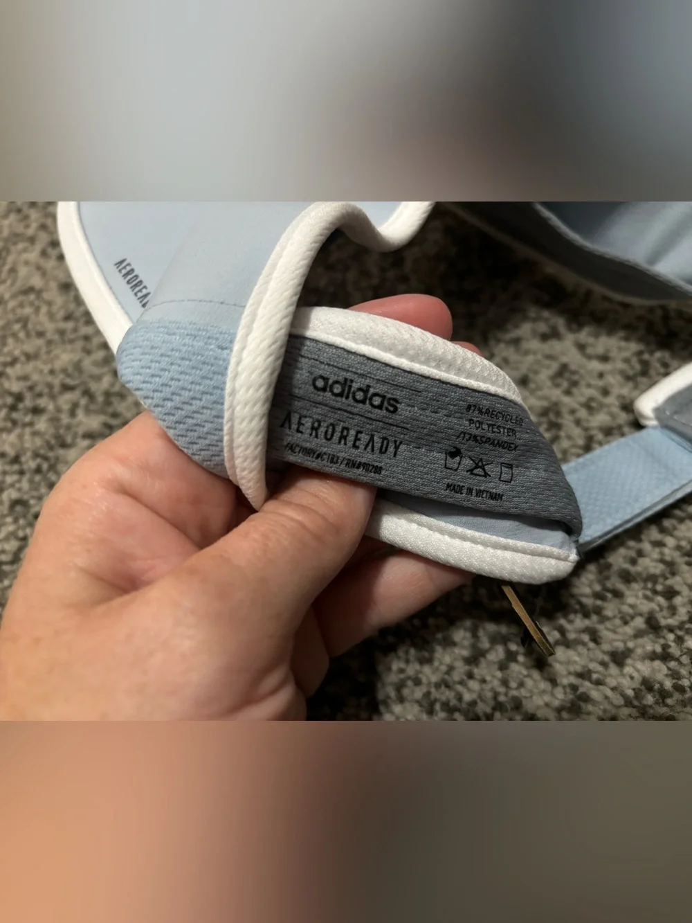 adidas Women’s Light Blue and White Reflective Visor